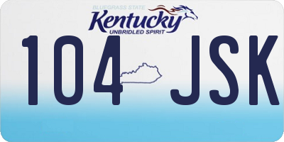 KY license plate 104JSK