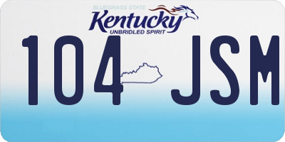 KY license plate 104JSM