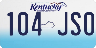 KY license plate 104JSO