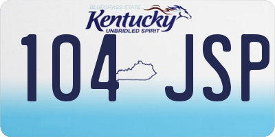 KY license plate 104JSP