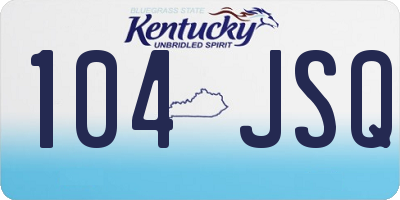 KY license plate 104JSQ