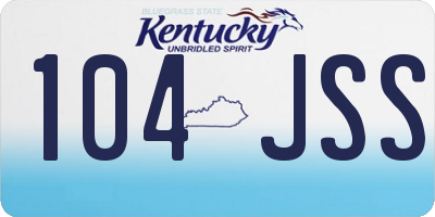 KY license plate 104JSS