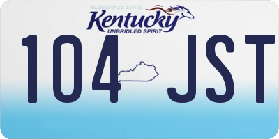 KY license plate 104JST