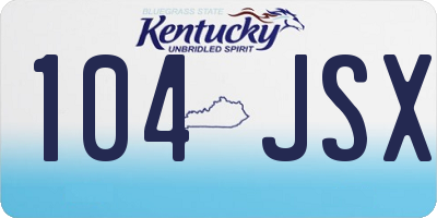 KY license plate 104JSX