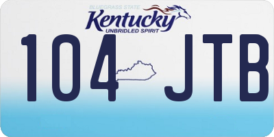 KY license plate 104JTB