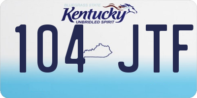 KY license plate 104JTF