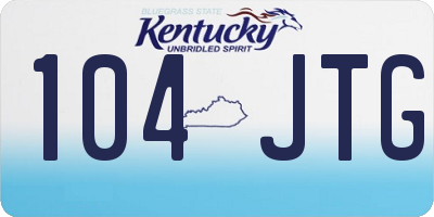 KY license plate 104JTG