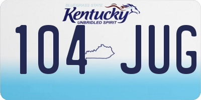 KY license plate 104JUG