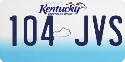 KY license plate 104JVS