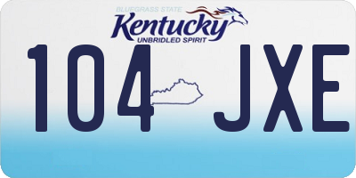 KY license plate 104JXE