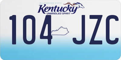 KY license plate 104JZC