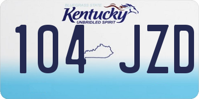 KY license plate 104JZD