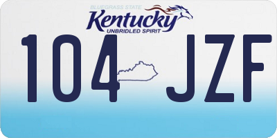 KY license plate 104JZF