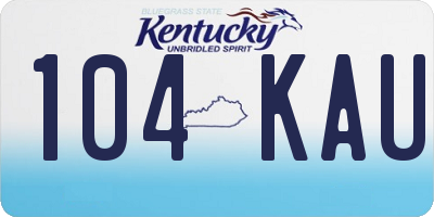 KY license plate 104KAU