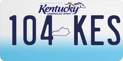 KY license plate 104KES