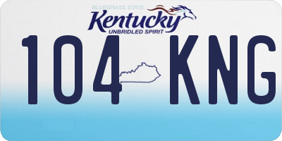 KY license plate 104KNG