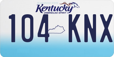 KY license plate 104KNX