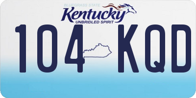 KY license plate 104KQD