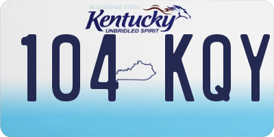 KY license plate 104KQY