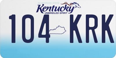 KY license plate 104KRK