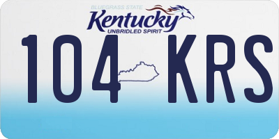 KY license plate 104KRS
