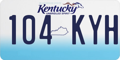 KY license plate 104KYH