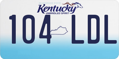 KY license plate 104LDL