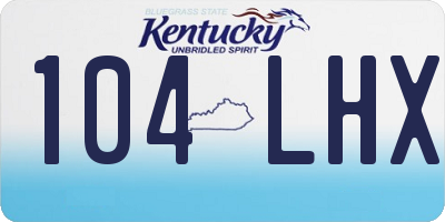 KY license plate 104LHX