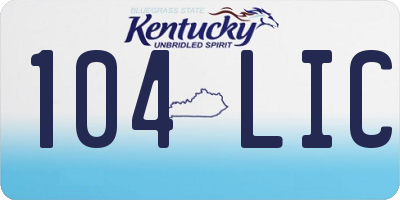 KY license plate 104LIC