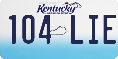 KY license plate 104LIE