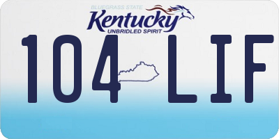 KY license plate 104LIF