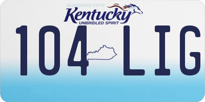 KY license plate 104LIG