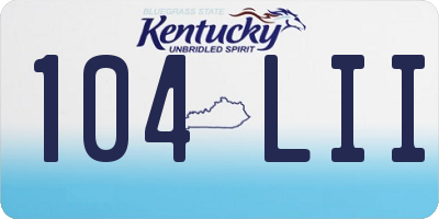 KY license plate 104LII