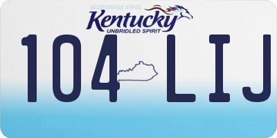 KY license plate 104LIJ