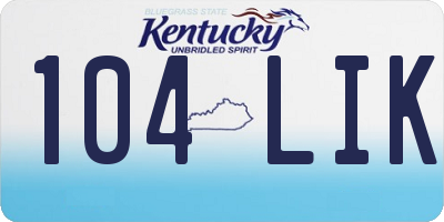 KY license plate 104LIK