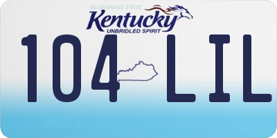 KY license plate 104LIL