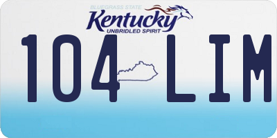 KY license plate 104LIM
