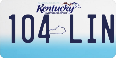 KY license plate 104LIN