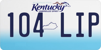 KY license plate 104LIP