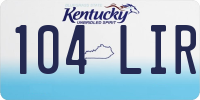 KY license plate 104LIR