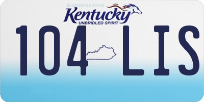 KY license plate 104LIS