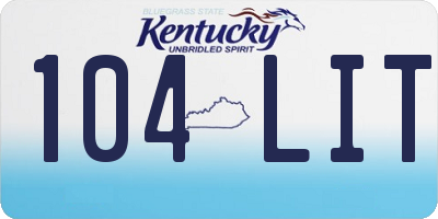 KY license plate 104LIT
