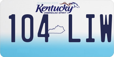 KY license plate 104LIW