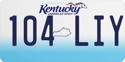 KY license plate 104LIY