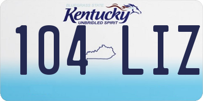 KY license plate 104LIZ