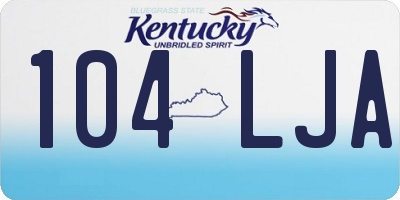 KY license plate 104LJA