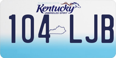 KY license plate 104LJB