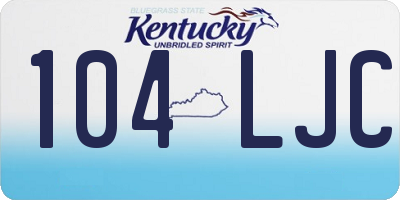KY license plate 104LJC