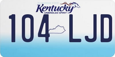 KY license plate 104LJD