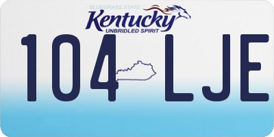 KY license plate 104LJE